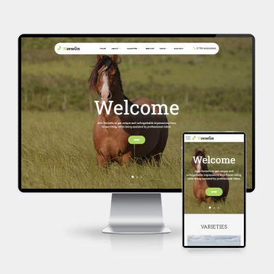 (H5自适应)养马场畜牧业英文网站pbootcms模板 马匹饲养养殖场网站模板下载